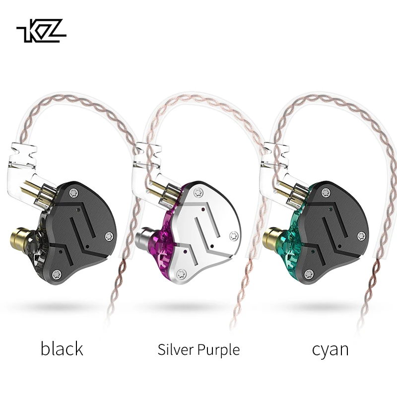 

Наушники-вкладыши KZ ZSN 1DD + 1BA, гибридные Hi-Fi наушники с четырехъядерным процессором, со сменным кабелем