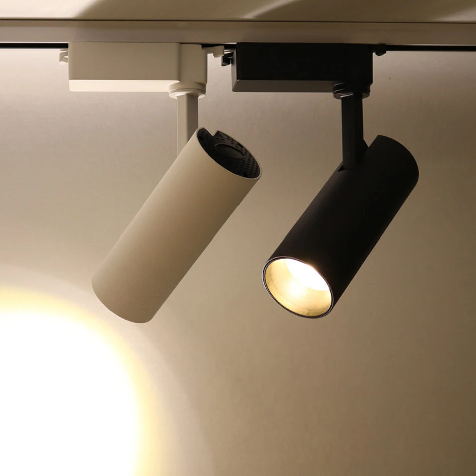 COB LED трек свет 7 Вт 10 12 15 18 белый/черный алюминиевый освещение пятно рельса Замена