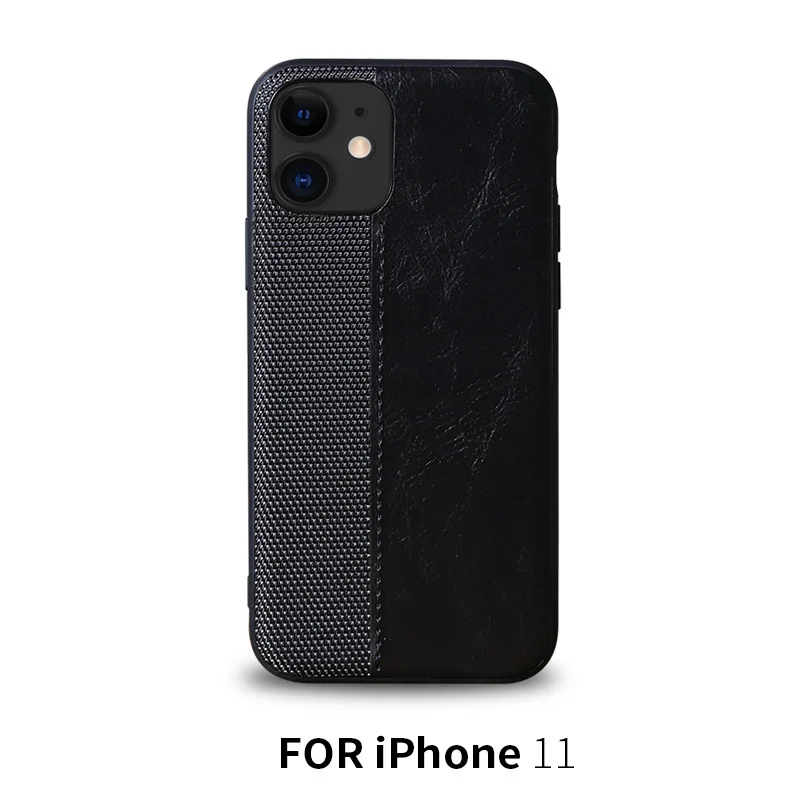 2 FOR IPHONE 11 Кожаный чехол с вязаными качествами для Iphone 11 PRO MAX, деловой чехол для телефона - Цвет: 2 FOR IPHONE 11