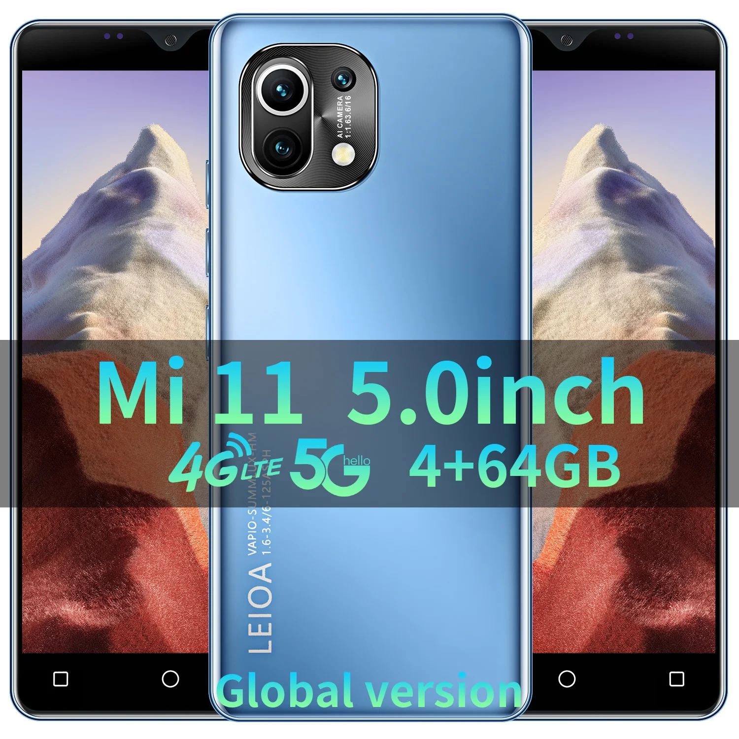 

Latest 5g Smartphone Cell Phone 5.0Inch Mi11 4G 64G 8MP+16MP 3800mAh 10 Core Android 11 Face Recognition Cheap Phone