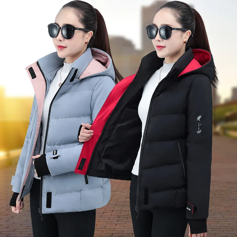 

Women's Jackets 2021 New Parkas Winter Jacket Female Hooded Overcoat Cotton Padded Warm Parka Loose Coat Outwear Plus Size XXXL