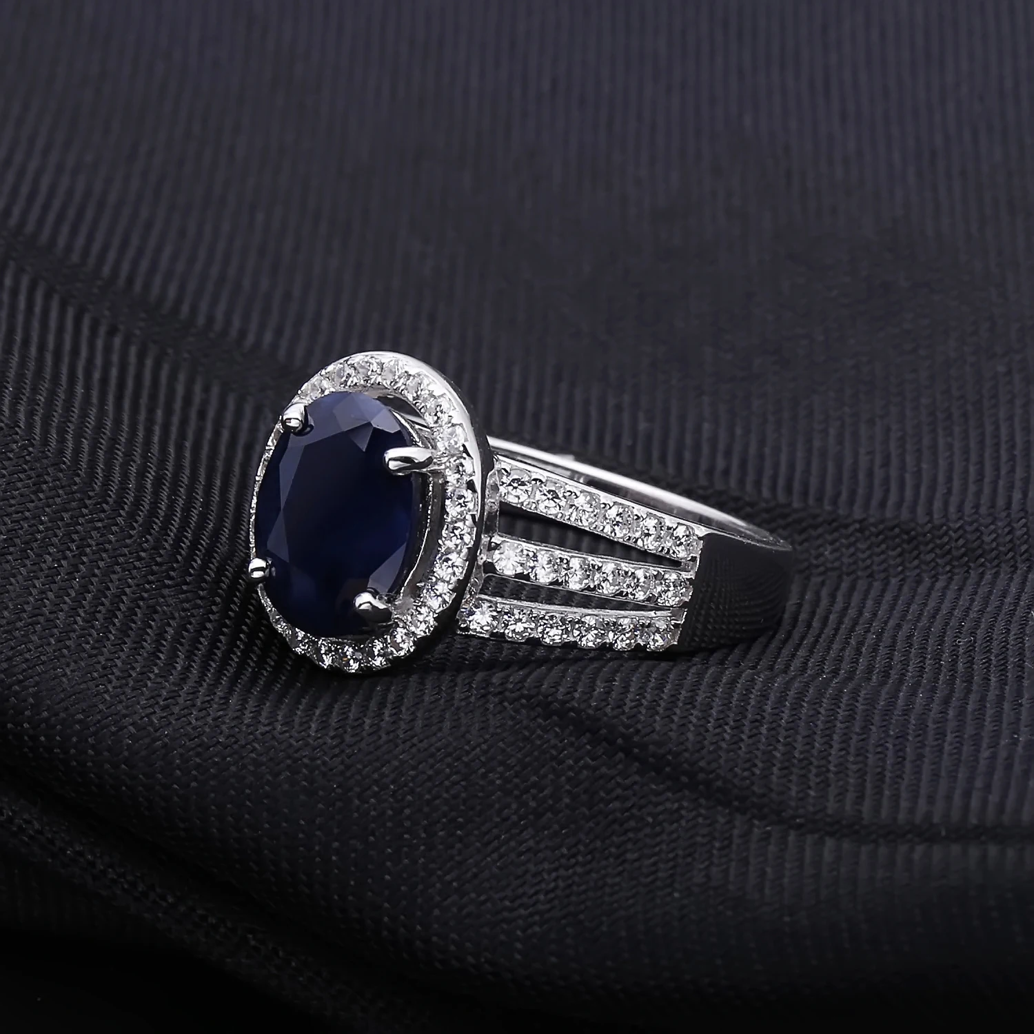 Gem's Ballet 2.02Ct натуральный синий сапфир драгоценный камень Обручальное кольцо 925 пробы серебро ювелирные украшения для женщин