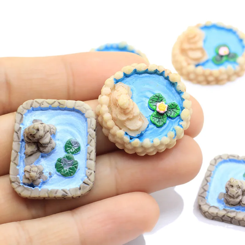 

5Pcs Simulation Water Pool Miniature Figurines Fairy Garden Ornaments Succulent Micro Landscape Decoration DIY Home Decor Craft