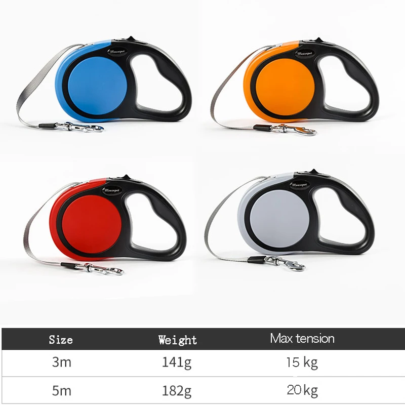 3m/5m Durable Pets Dog Leash Nylon Extending Puppy Walking Running Leads Automatic Retractable Reflective Tape Leashes | Дом и сад