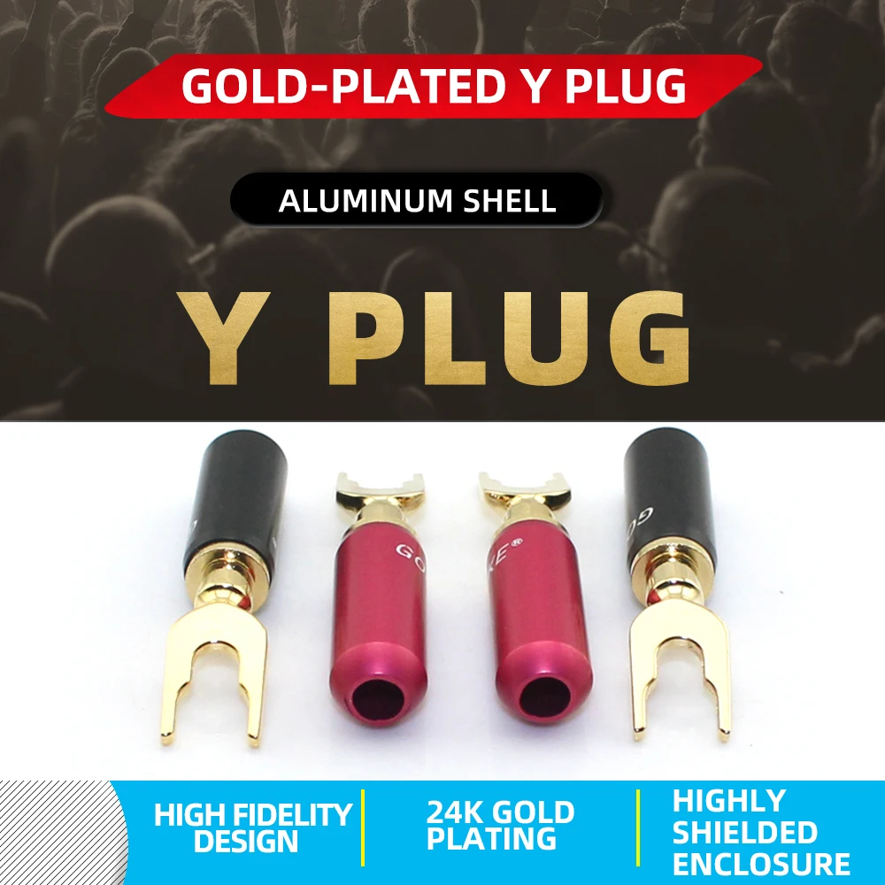 8 шт./партия позолоченные и посеребренные штекеры для динамика Y Spade аудиовинт