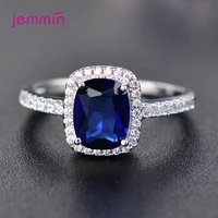 luxury simple 925 sterling silver cubic zirconia cz rhinestone rings for women christmas wedding jewelry piedras colores anel