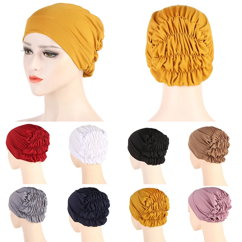 

Muslim Women Hijab Cap Elastic Tie Back Jersey Underscarf Head Wrap Turban Bonnet Islamic Pullover Hat Turbante Cap Abaya