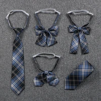new 2020 jk uniform lattice bowtie cute japanesekorean school uniform accessories bow tie design knot cravat necktie adjustable