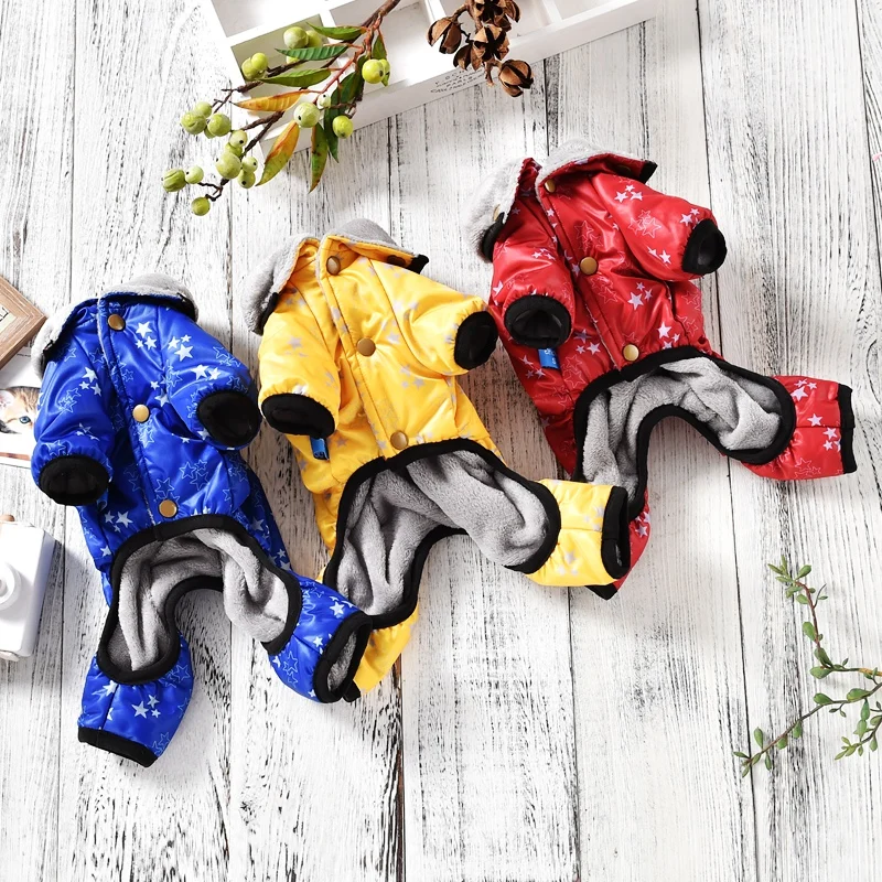 Звездная Водонепроницаемая зимняя шуба для маленьких собак снежный