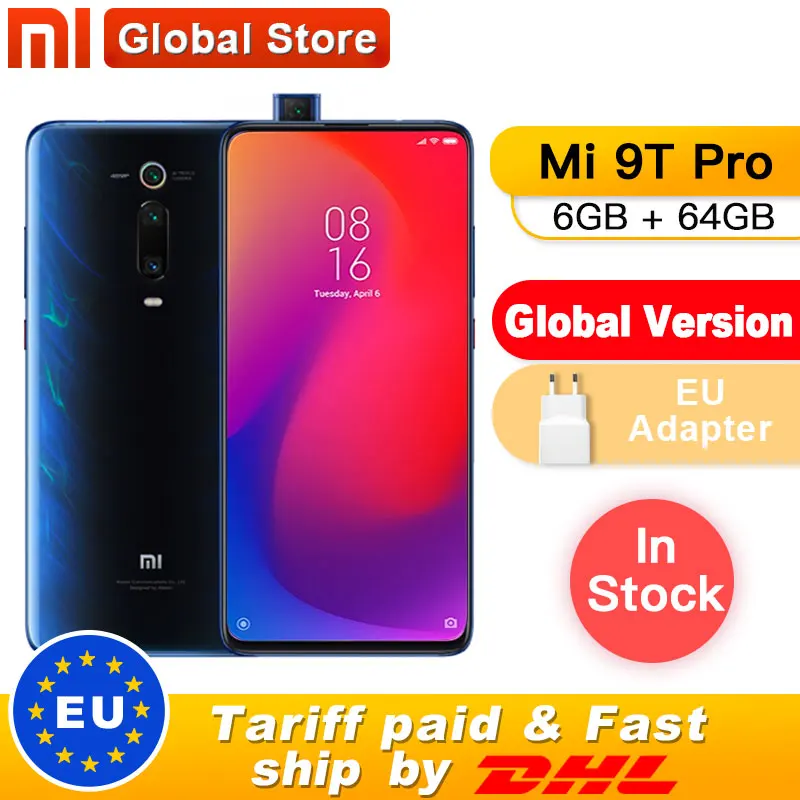 Глобальная версия Xiaomi mi 9T Pro 6GB 64GB(Red mi k20 PRO) Смартфон Snapdragon 855 4000mAh 48MP с тройной камерой 6,39"