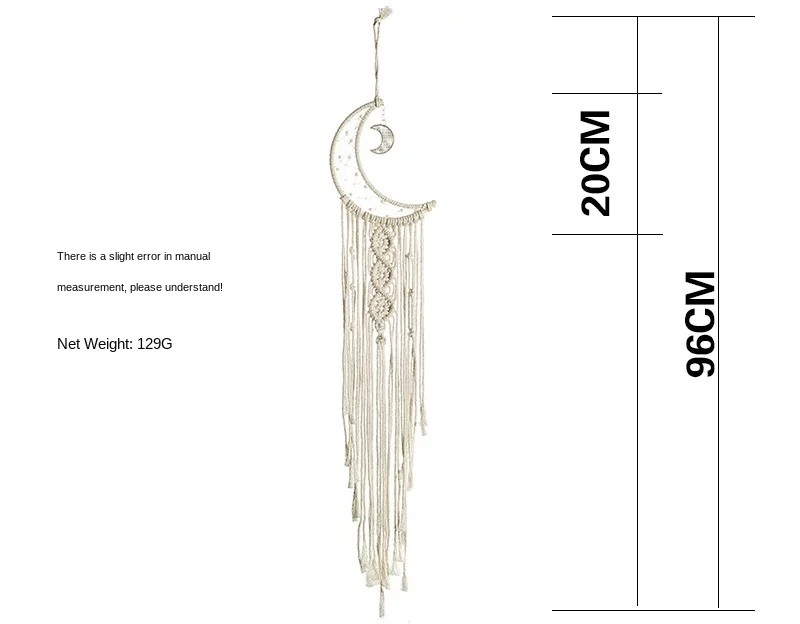 

Bohemian Woven Macrame Wall Tapestry Moon Patch Dream Net Wall Hanging Home Decoration Pendant Sofa Bedroom Bedside Wall Hanging