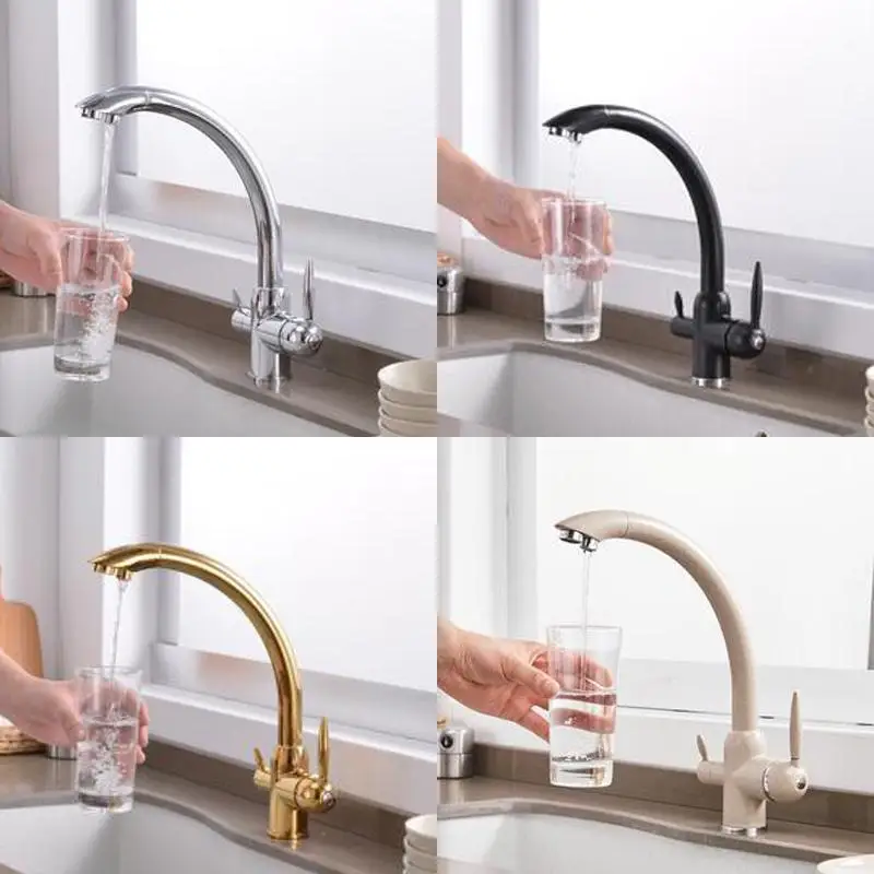 3 ходовой кухонный кран двойной держатель С двойным отверстием фильтр для воды