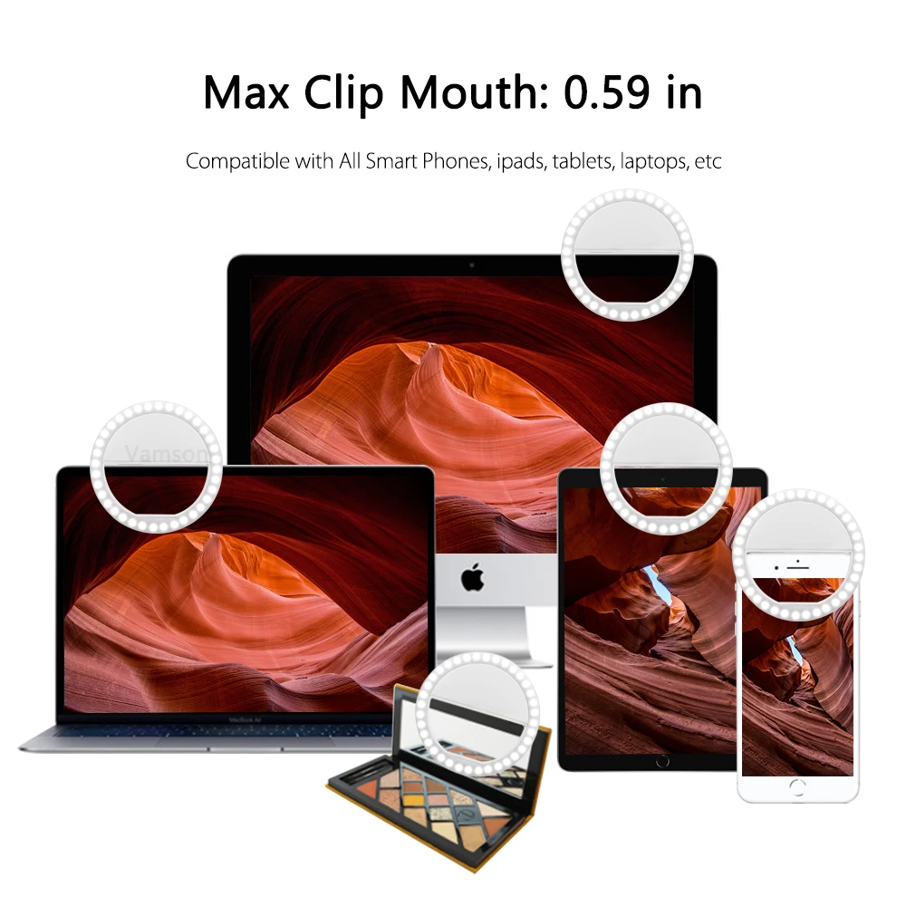 кольцо для селфи vamson светодиод