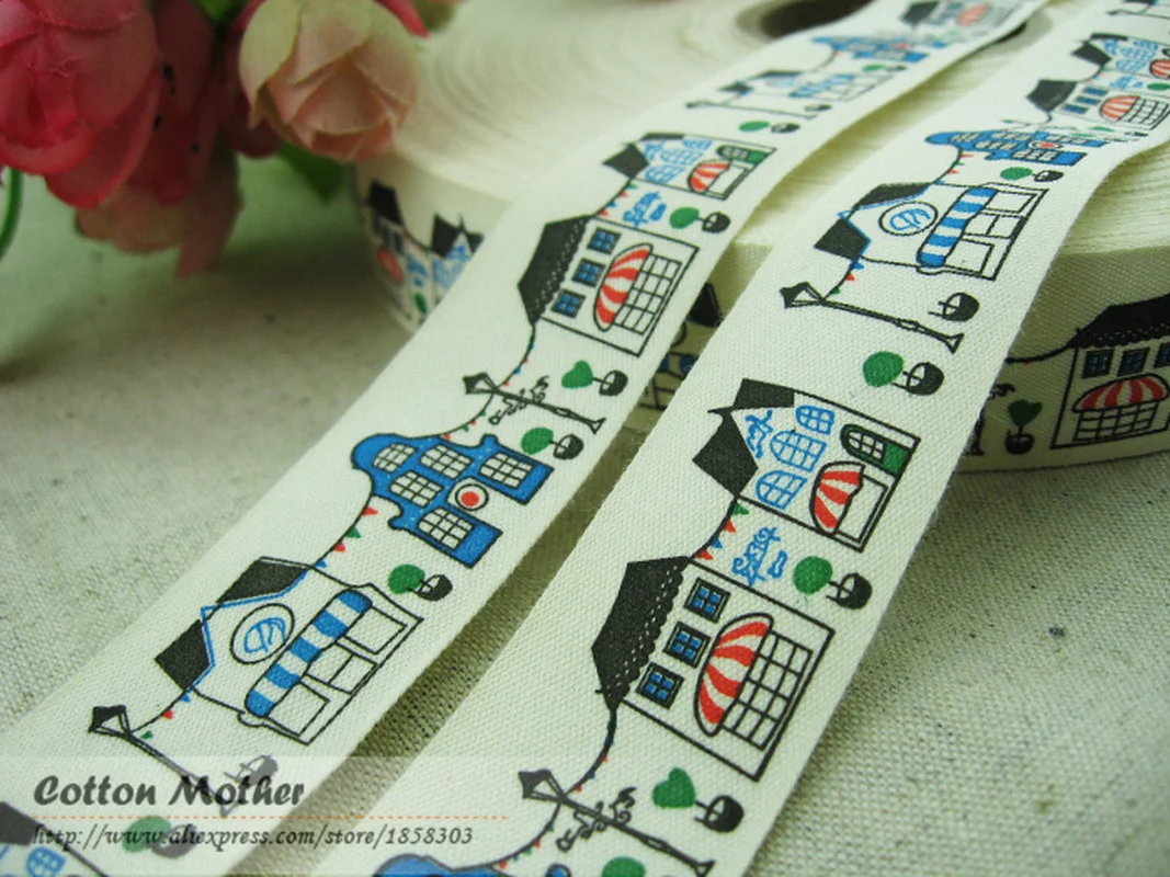 Booksew 2 5 см ширина фотографии дома дизайн одежда обувь сумки 100% хлопок ленты Etiquetas