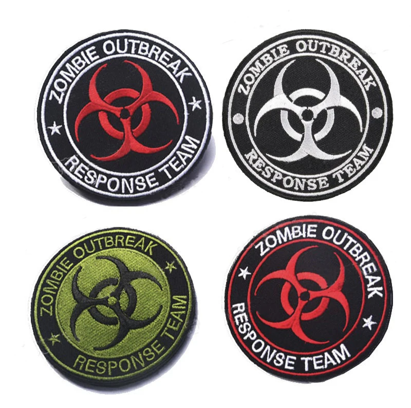 Зомби Вспышка Охотник Железо на патч вышитая ткань Эмблема крюк и петлевые