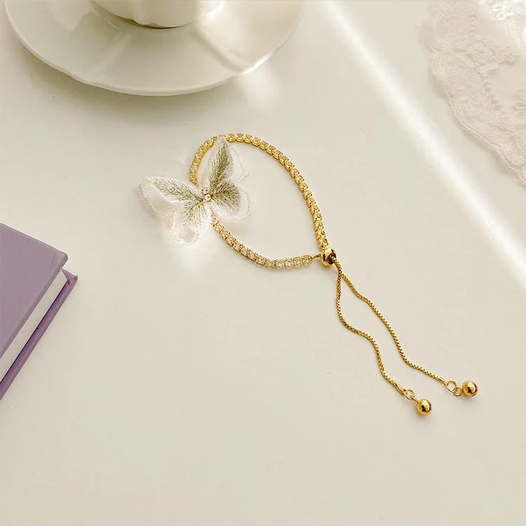 

Женский ретро браслет с вышивкой бабочки, новый корейский браслет с кристаллами, ювелирные изделия