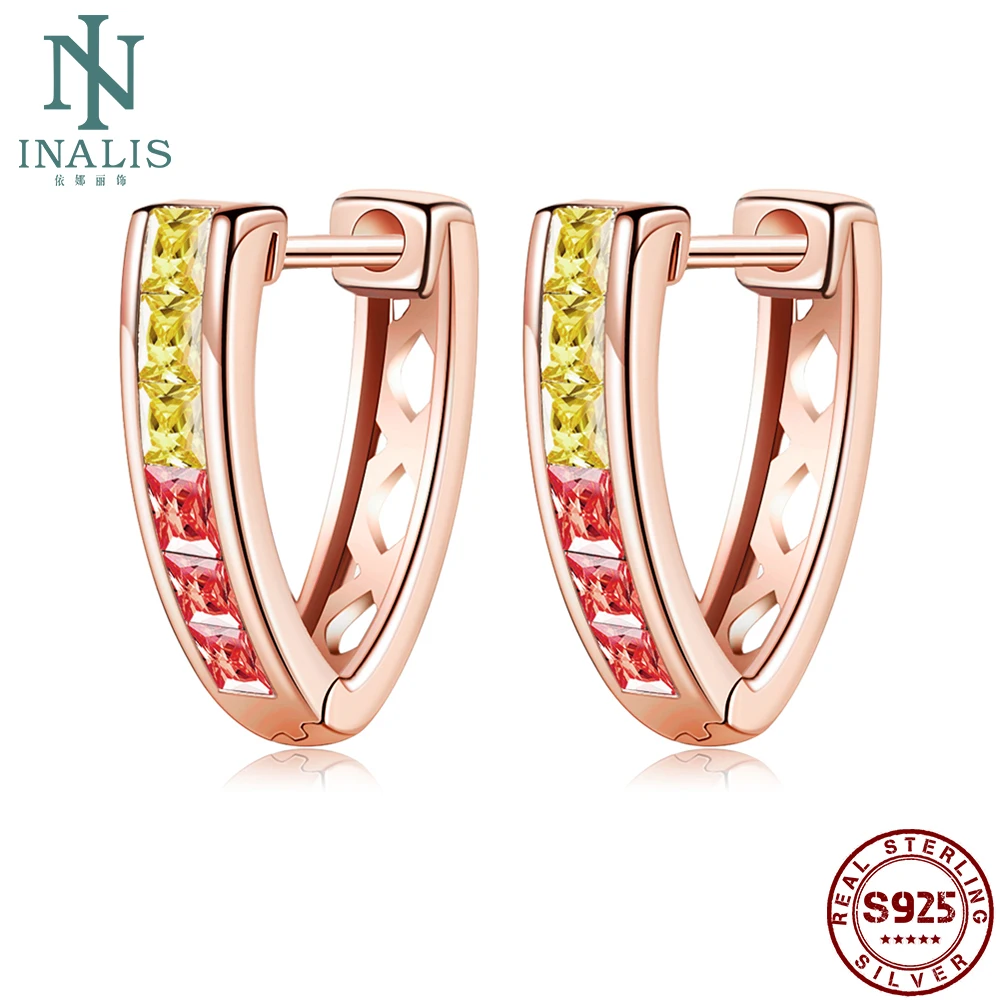

Серьги-клипсы женские из серебра 925 пробы, с разноцветными фианитами