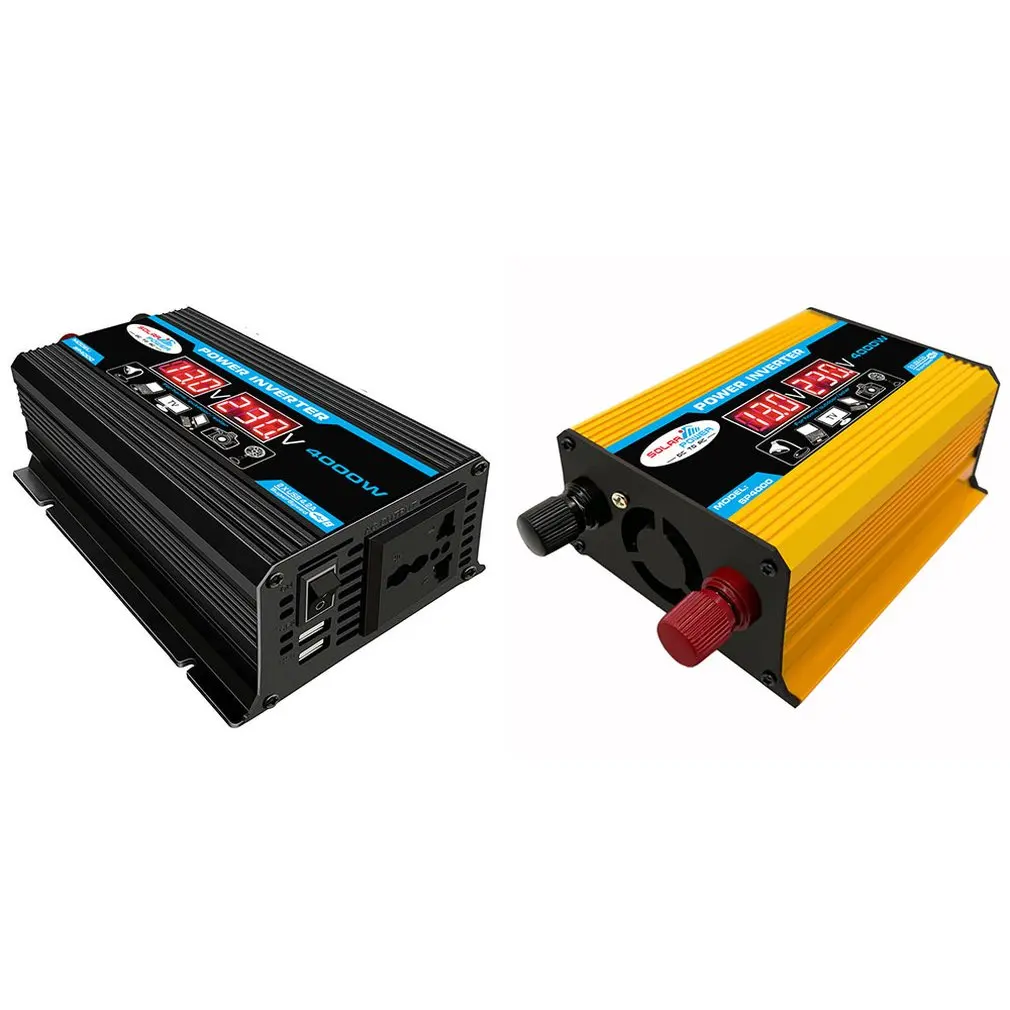 

4000W Digital Car Inverter 12V To 220V Modified Sine Wave Inverter Voltage Converter + Lcd Display Dual USB Port