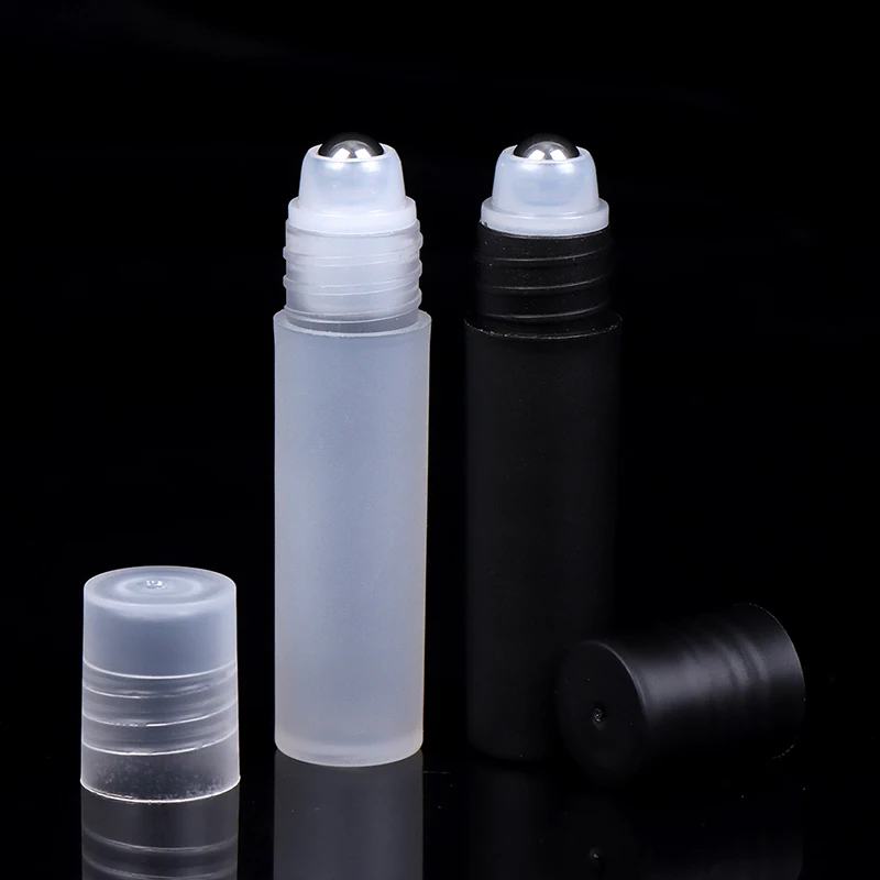 

1PCS Stainless Steel Liquids Oil Container Refillable Bottles Holders 5ml Empty Perfume Roll Roller Ball Bottle On Plastic