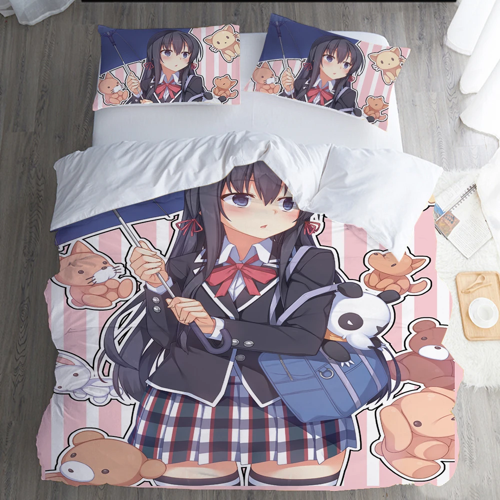 

Bedding Sets My Youth Romantic Comedy Is Wrong Yukinoshita Yukino Quilt Bed Cover Duvet Cover Pillow Case 2-3 Pieces Set