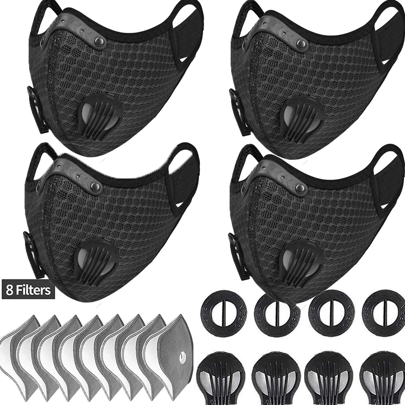 Мужская и женская маска для лица велосипедная Спортивная с активированным углем