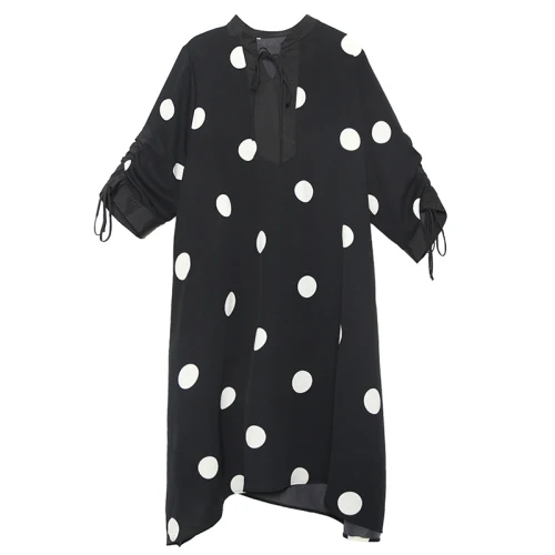 

V Neck Dresses Oversized Spring Women Clothes Streetwear Plus Size Dress Women Trend Printing Long Sleeve