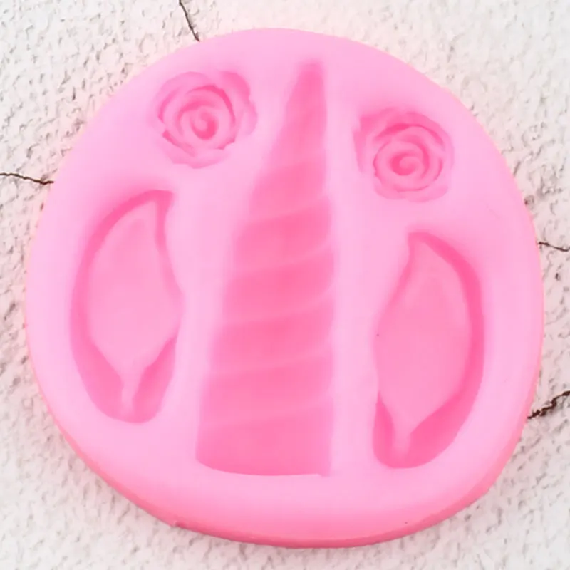Силиконовая форма в виде рога единорога ушей розы для детского дня рождения| |