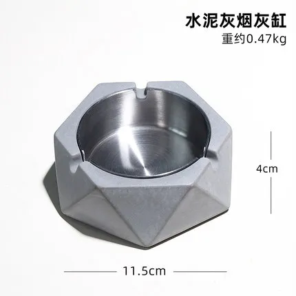 

HOT 2021 Original design of cement ashtray simple concrete stainless steel ashtray ash tray mold ashtray home