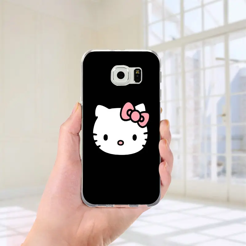 Мягкие чехлы для samsung Galaxy A10 A20 A30 A40 A50 A60 A70 A80 A90 J1 J2 J3 J5 J7 Prime Pro "Хелло Китти" с принтом Китти Кэт Стиль