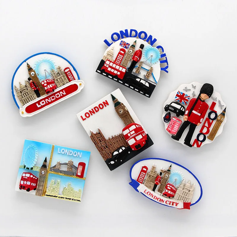 

British England Tourist Souvenir Fridge with 3D fridge magnetic sticker England London bus big ben london soldier souvenir gifts