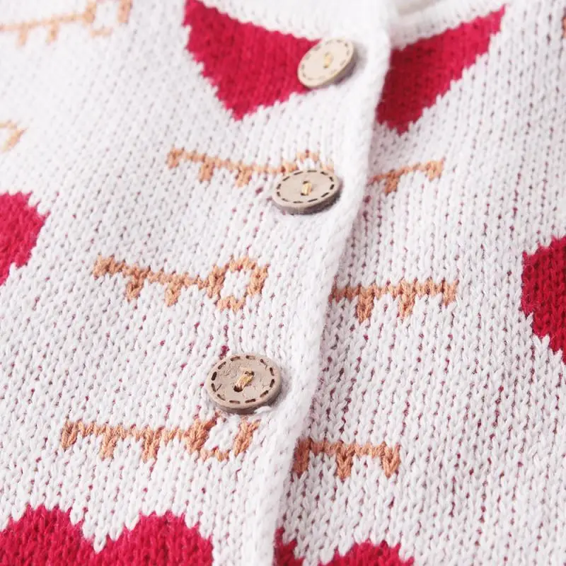 

Baby Girl Heart Knitted Romper Newborn Baby Girl Knitted Clothes Autumn Winter Baby Romper Sweater Cardigan Toddler Jumpsuit Set
