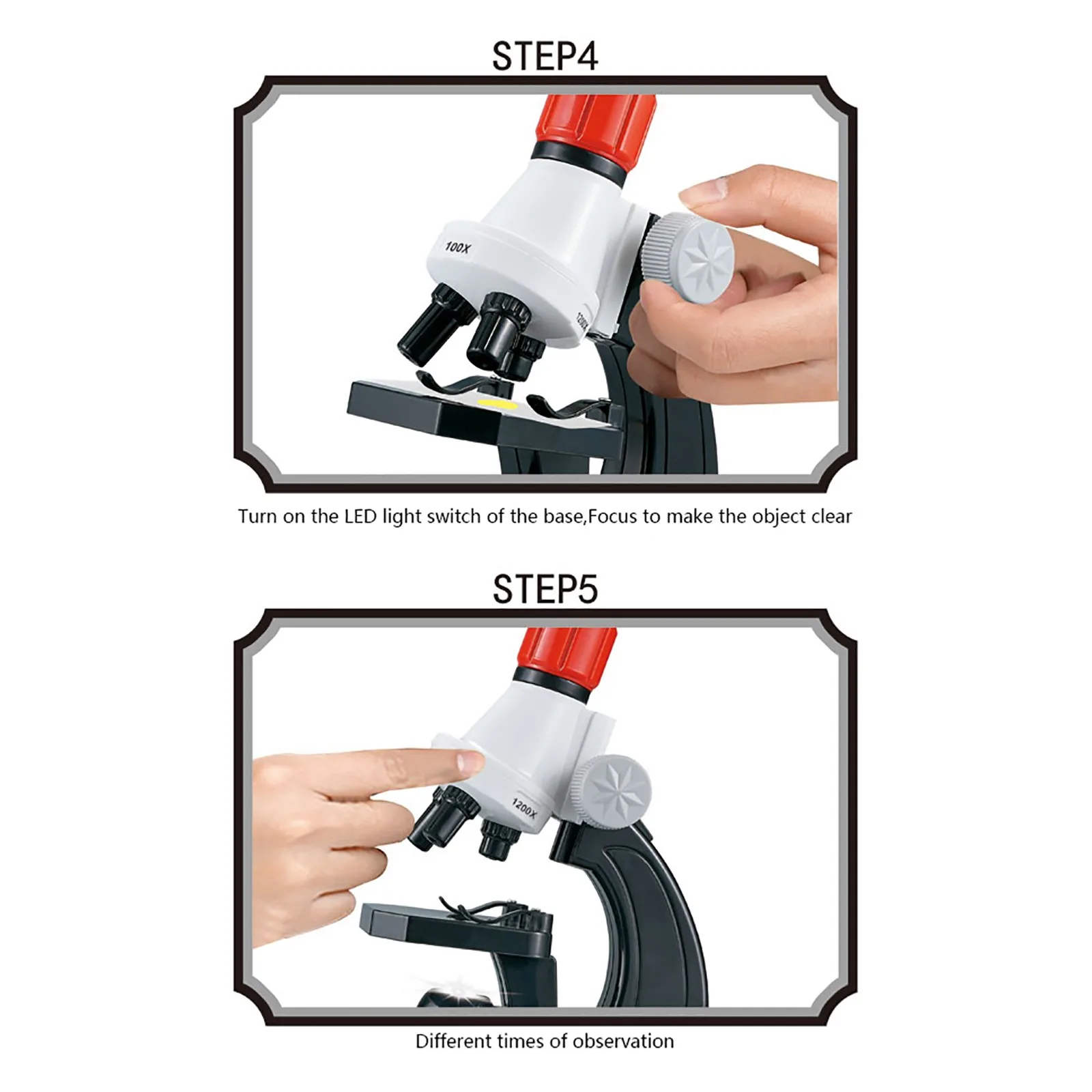 

COMPUDA Science Kits for Kids Microscope Plastic Beginner Microscope Kit