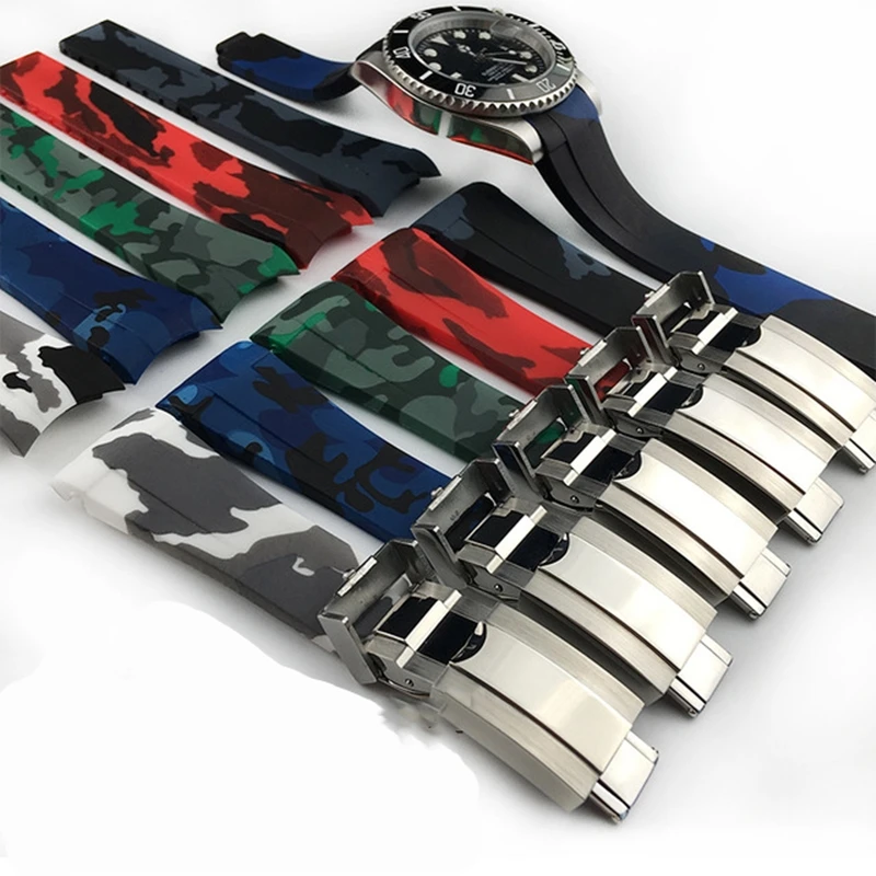 Силиконовый браслет ремешок для часов 20 мм мужской водонепроницаемый | Наручные