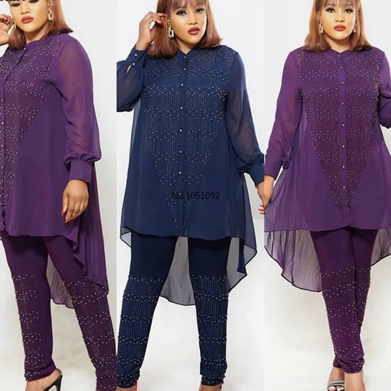 Африканские комплекты для женщин новый комплект из 3 предметов с бриллиантами