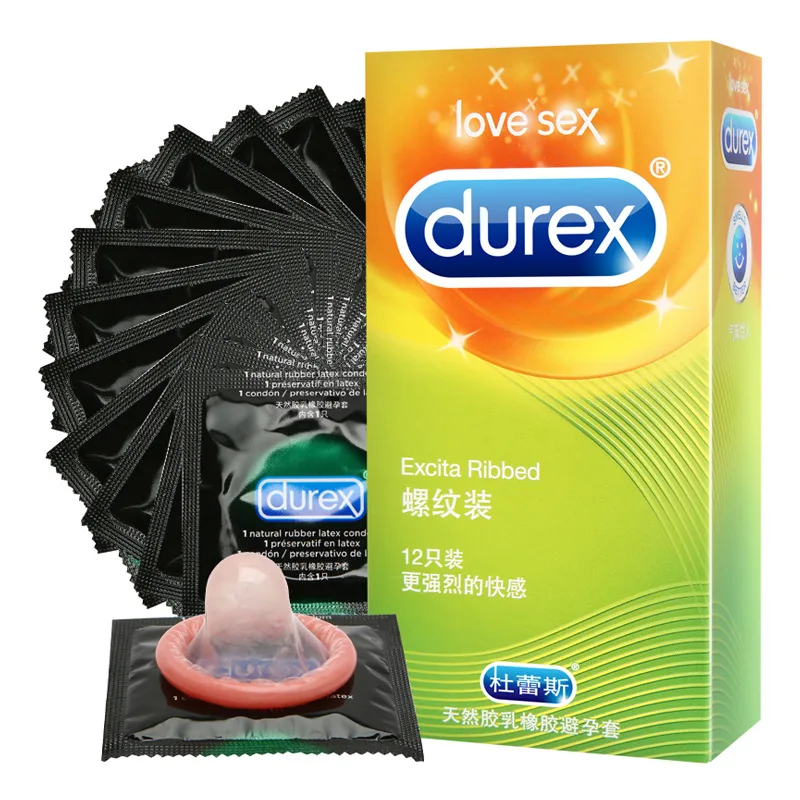 

Durex Condoms Excita Ribbed for Men Spike Large Dots Ribbed Ultra Thin Lubricated Natural Latex Penis Sleeve Intimate Sex Toys