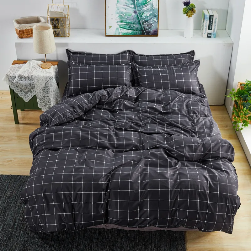 

Cotton Sanded Four Cartoon Student Dormitory 4 Three-Piece Suit New Linen Quilt Cover Bedding comforter set bedding sets