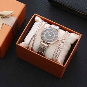 3Pcs Gift set box watches for women fashion design women's bracelet watches 2020 hot sale clock ladi