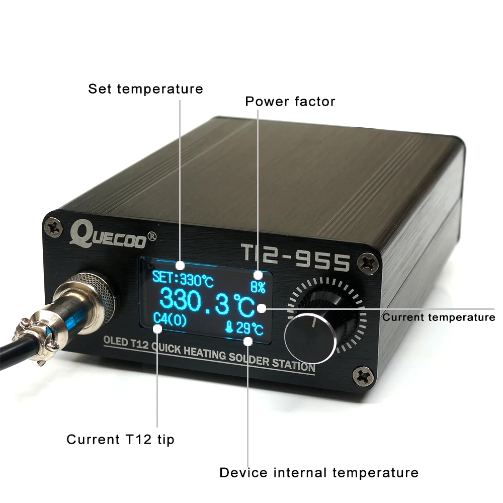 Паяльная станция T12-955 STM32 V2.1S OLED Цифровой паяльник с ручкой T12 5Pin 907 | Инструменты