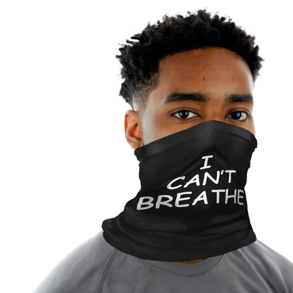 

I Can't Breathe Letter Print Masks Scarf Headband for Cycling Fishing Ski Motorcycle Accessories