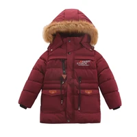 winter boys cotton padded jackets in europe and america big childrens down cotton plus velvet warm cotton jacket