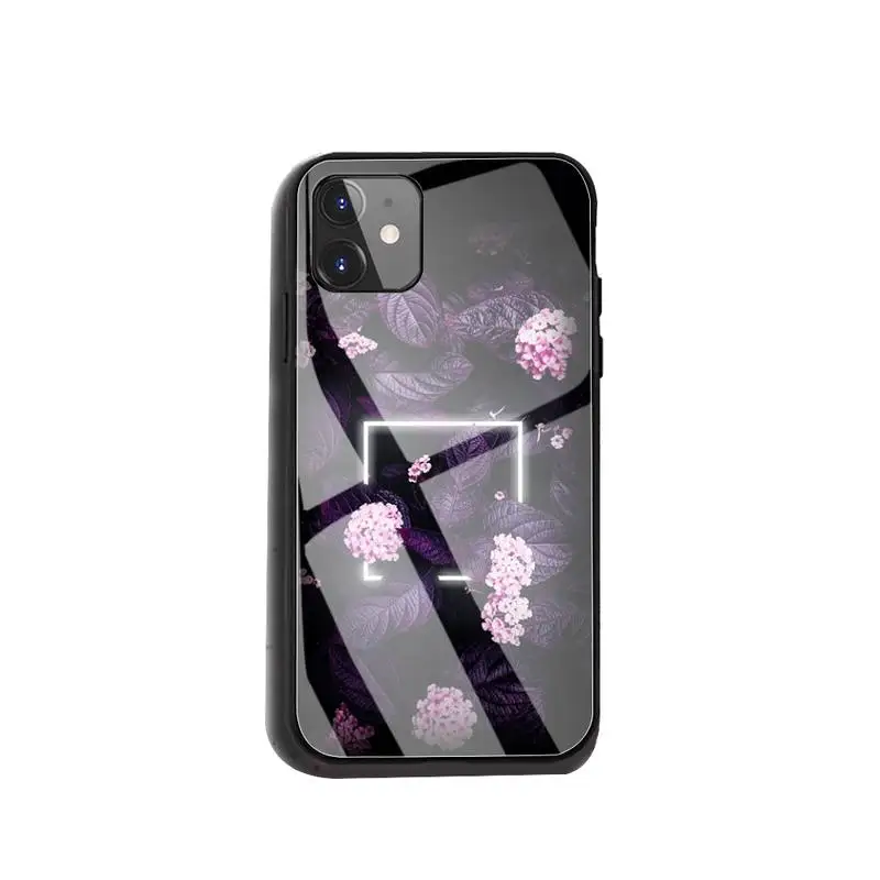 

Most beautiful purple Phone Case Soft silicone Tempered glass For Iphone 12 mini 11 Pro Max 7 8 PLUS 6s XR