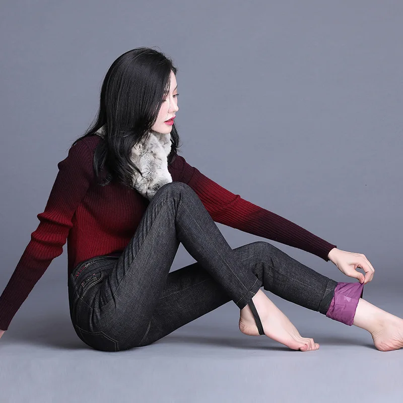 2020 новые зимние теплые толстые эластичные с высокой талией повседневные