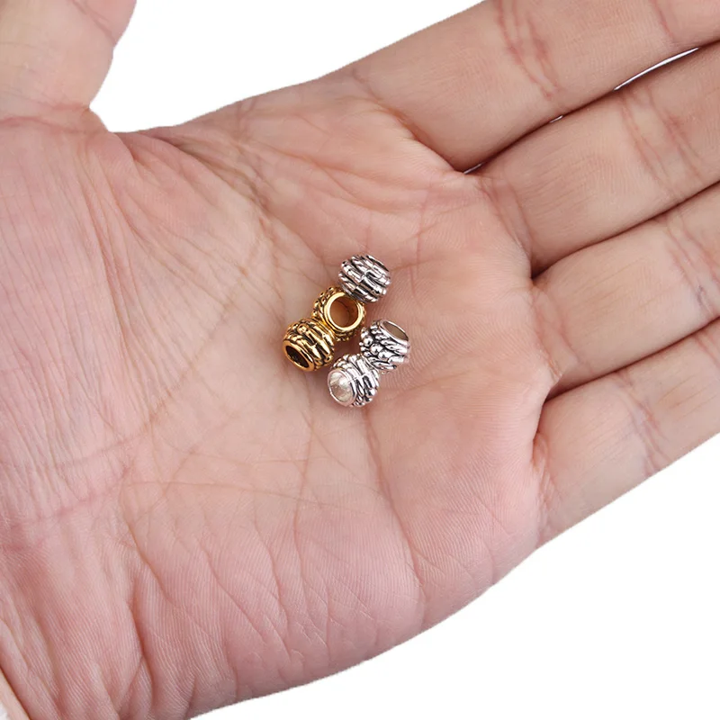 Цинковый сплав Античное золото выдолбленные круглые свободные бусины для