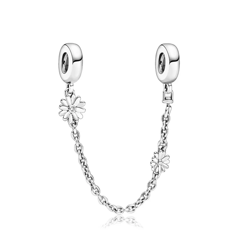 

Daisy Safety Chain Bead Fit Original Pan Charms Bracelet Daisies Flower Stopper Charm DIY Jewelry for Women Bangle Girl Berloque