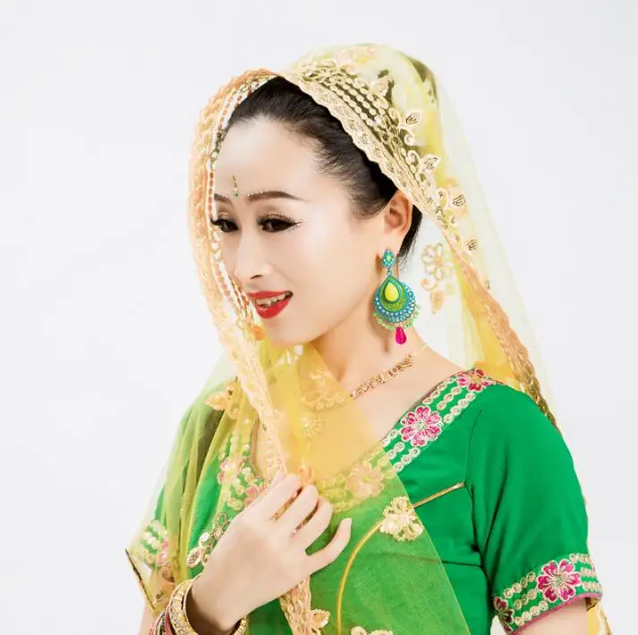 Оптовая Продажа Индийский женский сари танец живота Leng Ha платок красивый большой