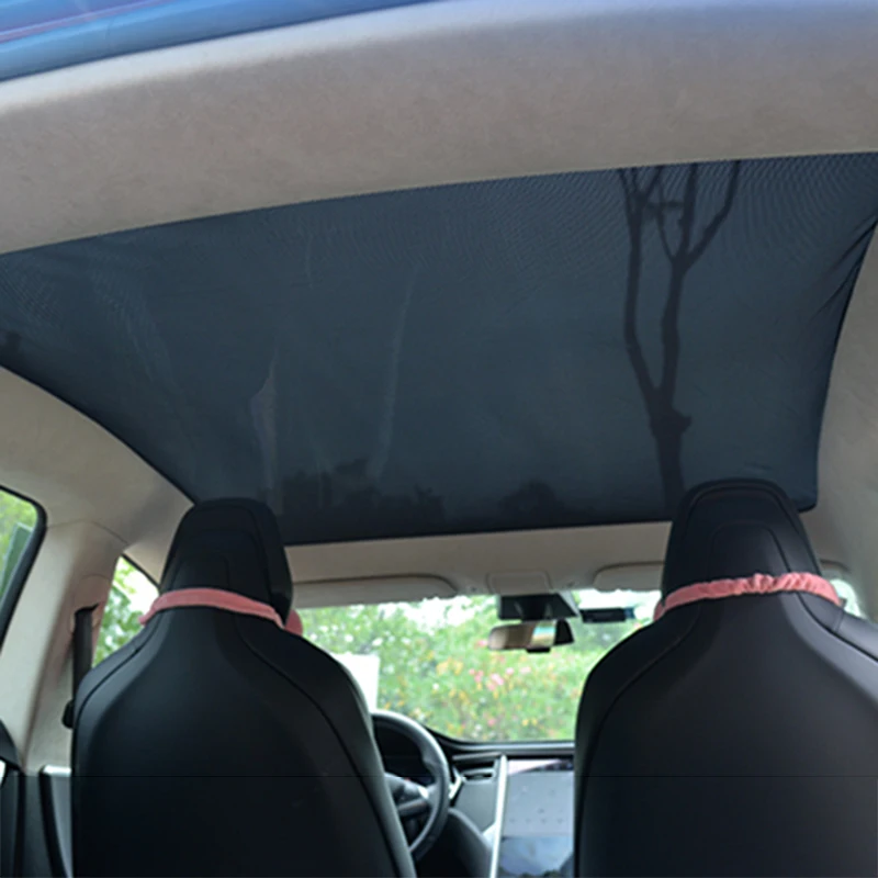 

For Tesla Model S Sunshade Foldable Mesh Sunroof Sunscreen UV Insulation Shade Modified Auto Umbrella Car Decoration Accessories