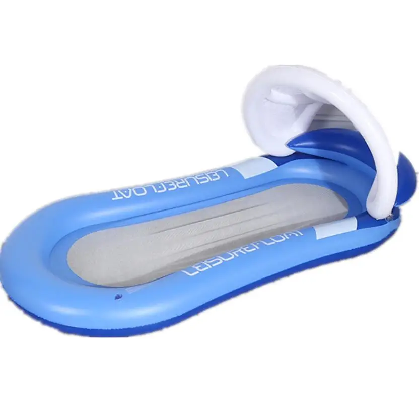 

Inflatable Floating Row swim rings water sports toy Covered sunshade floating bed inflatable deck chair outdoor water bed adult