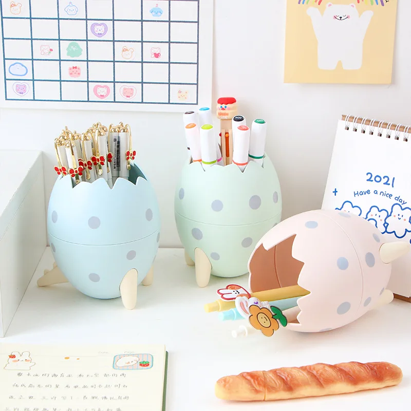 Cute Dinosaur Twisted Egg Toothbrush Toothpaste Holder & Organize Storage Box Pen | Дом и сад