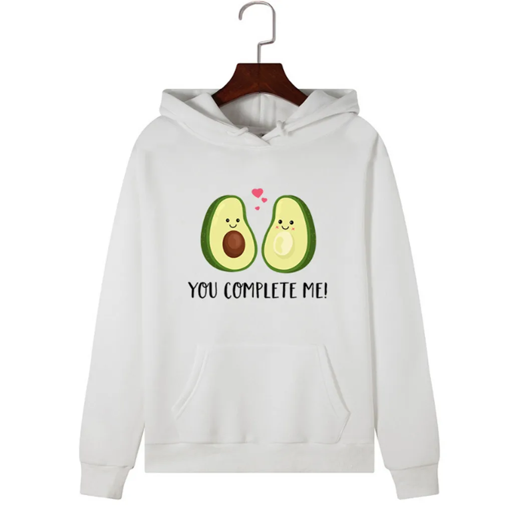 Толстовка в стиле Харадзюку Женская толстовка с капюшоном авокадо большого