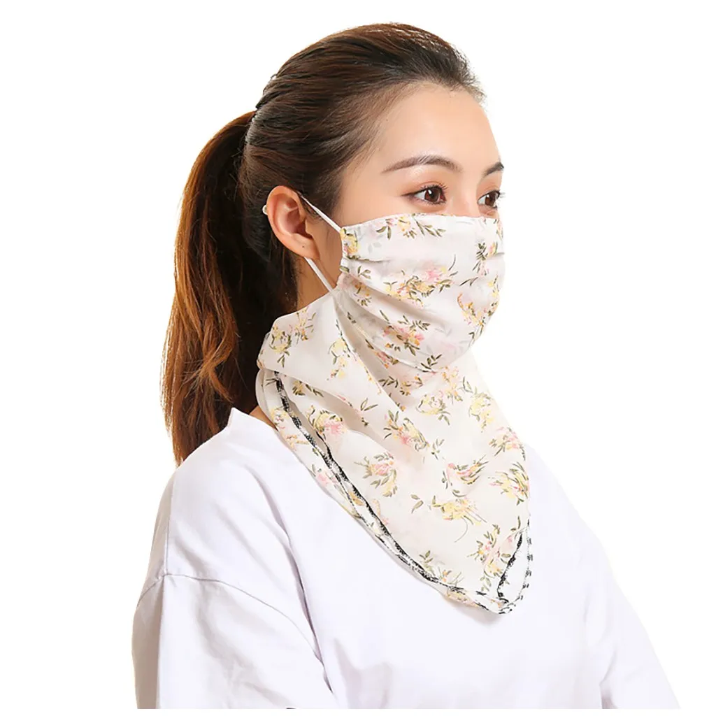 Женская дышащая маска на шею новая летняя шифоновая тонкая Солнцезащитная с